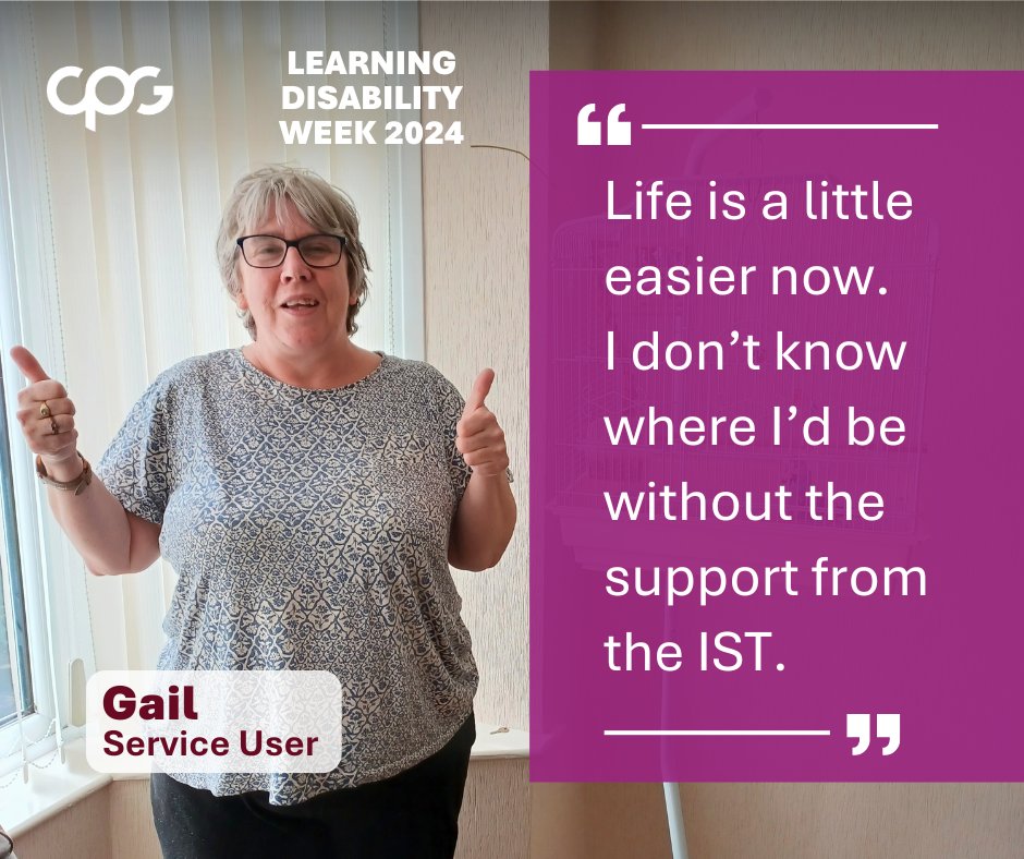 Gail was lonely, isolated and struggling and she was unknown to services. Sue Sparkes-Tedde, her PBS Practitioner, gave her the support she needed to rediscover her confidence.

For more info, please contact us.
📞 01472 571100
📧cpg.ist@nhs.net

#LDWeek #LearningDisabilityWeek