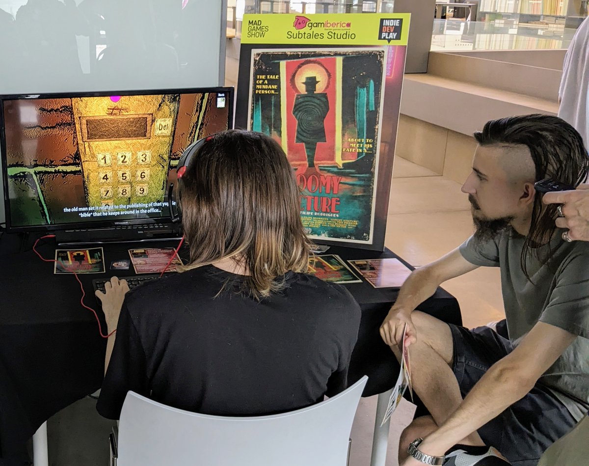 Filipe Rodrigues👁️⃤🕵️♂️ Gloomy Juncture • Steam (@filipesubtales) on Twitter photo <a href="/MadGamesShow/">MadGamesShow</a> was amazing! Met awesome people who totally got my weird work 🤯 Madrileños are fking awesome! The warm reception and cultural engagement in Madrid blew my mind. Muchas gracias to everyone who stopped by, played, and chatted for a little bit! 🙏 #IndieDevDay #Madrid <a href="/MadGamesShow/">MadGamesShow</a> was amazing! Met awesome people who totally got my weird work 🤯 Madrileños are fking awesome! The warm reception and cultural engagement in Madrid blew my mind. Muchas gracias to everyone who stopped by, played, and chatted for a little bit! 🙏 #IndieDevDay #Madrid