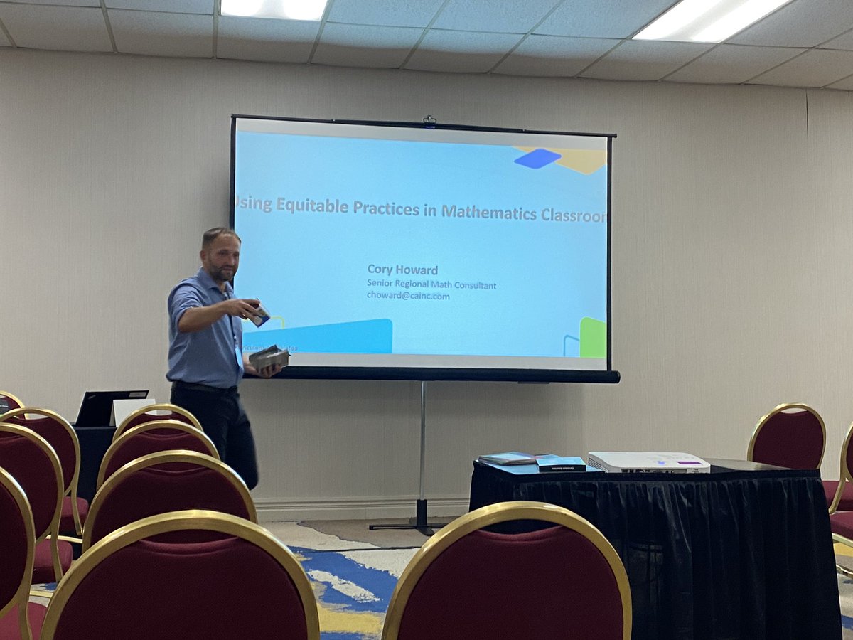 What a great first session with <a href="/CoryHowardc/">Cory Howard</a> on Using Equitable Practices In The Mathematical Classroom🫱🏾‍🫲🏼 Great session filled with laughter and knowledge. <a href="/VCTMath/">VCTM</a>