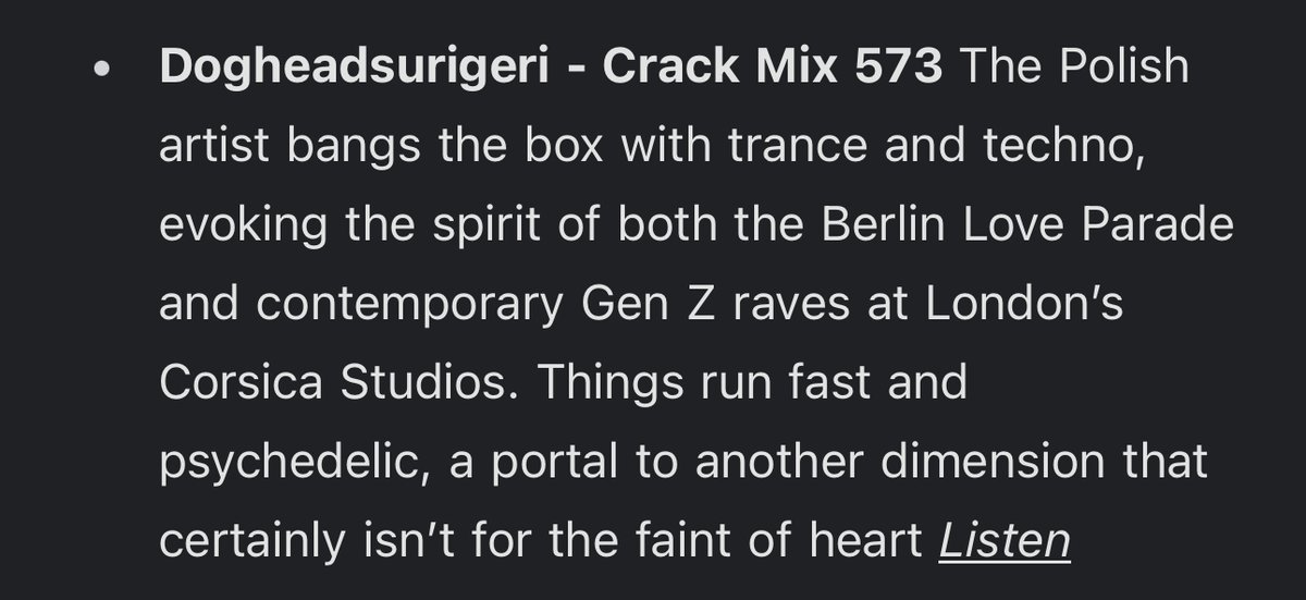 My <a href="/CrackMagazine/">Crack Magazine</a> mix made it to the best of May's music by <a href="/TropicalWaste1/">SEE U DOWN FRONT</a> <3 Thank you! 

soundcloud.com/crackmagazine/…

'Things run fast and psychedelic, a portal to another dimension that certainly isn't for the faint of heart' 💓