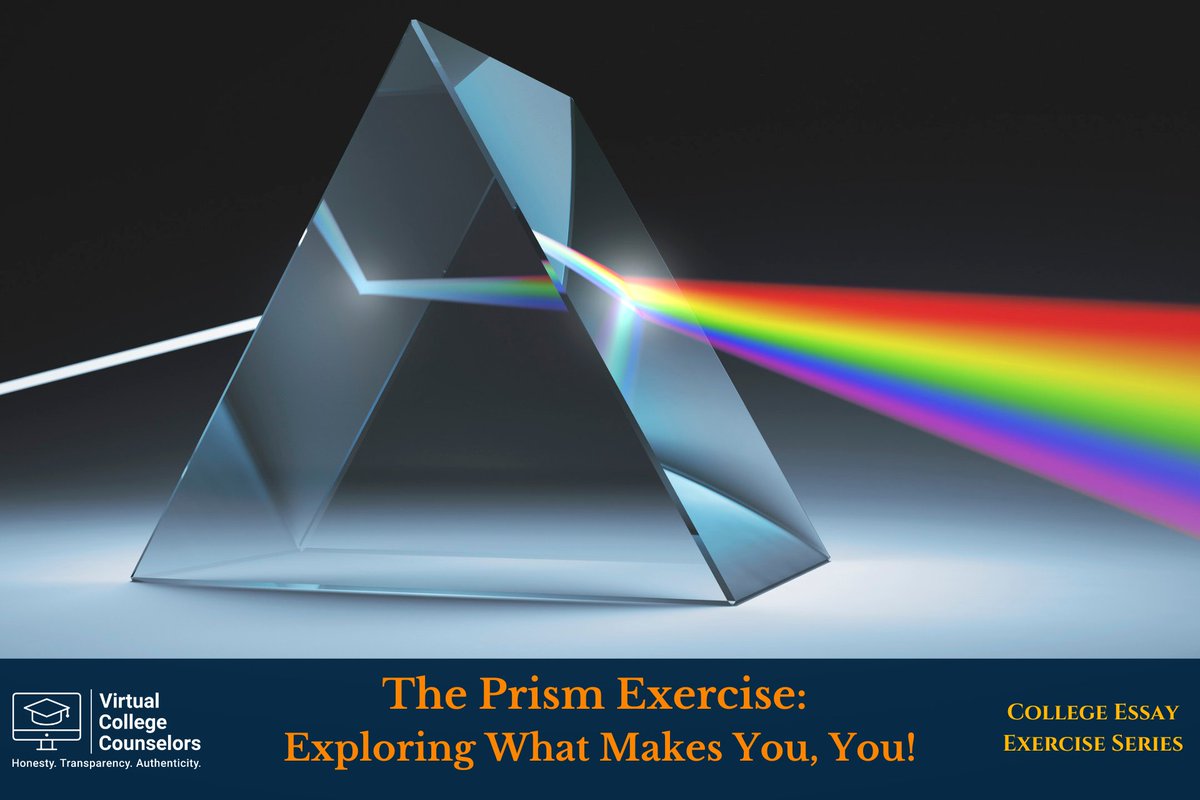 VirtualCollegeC's tweet image. ✨🔍 Ready to make your #college essay shine? Read our blog post on using the prism exercise to uncover &amp;amp; articulate your unique identities, personalities, &amp;amp; values! 📚Discover creative brainstorming tips to jump-start your #writing here! #education 
🔗 virtualcollegecounselors.com/post/the-prism…