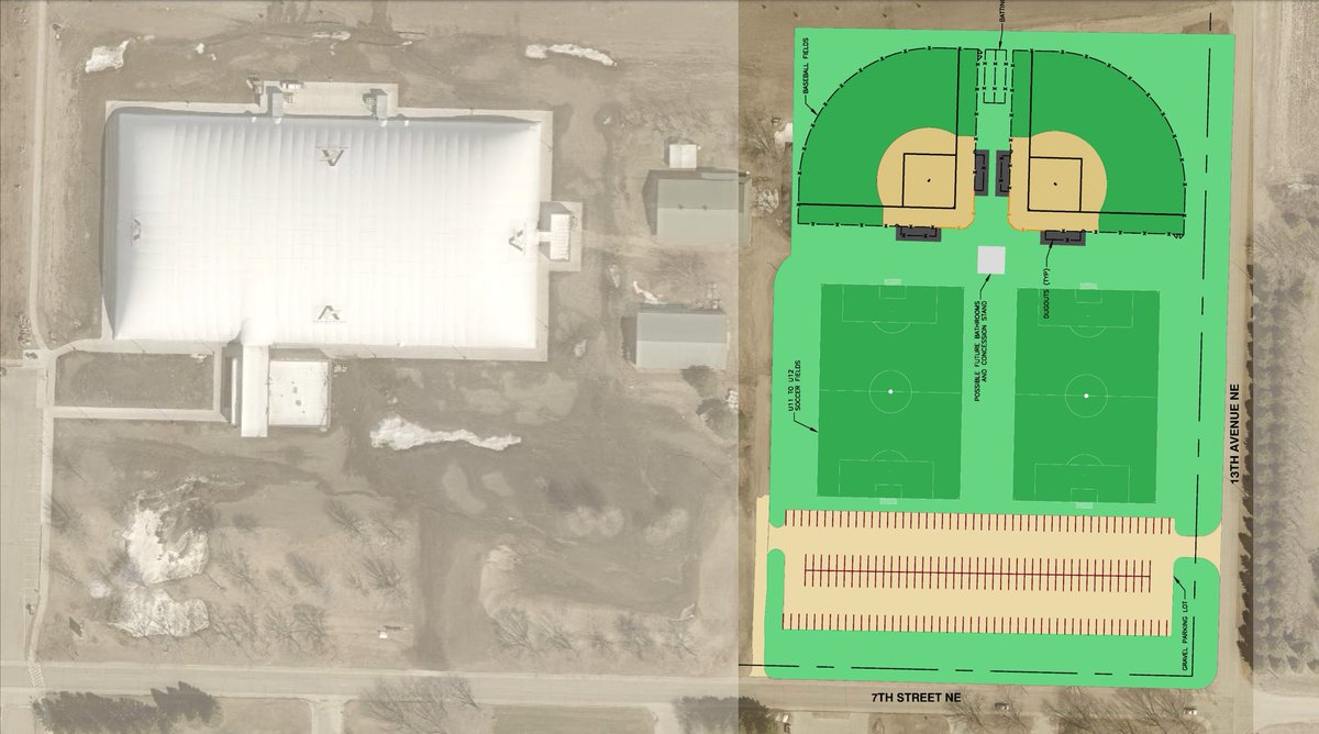 Work is underway on new soccer and softball fields to help serve all ages for rec. Fields to be in use midyear 2025. Parks Director <a href="/LeeMeeteren/">Lee Van Meeteren</a> says fields will help with community demand for softball &amp; youth baseball, and as excitement for soccer grows:
siouxcenter.org/CivicAlerts.as…