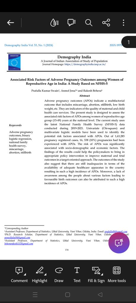 Happy to share with you all one of our recent publications. Congratulations to all my co-authors. #research #women health#nfhs