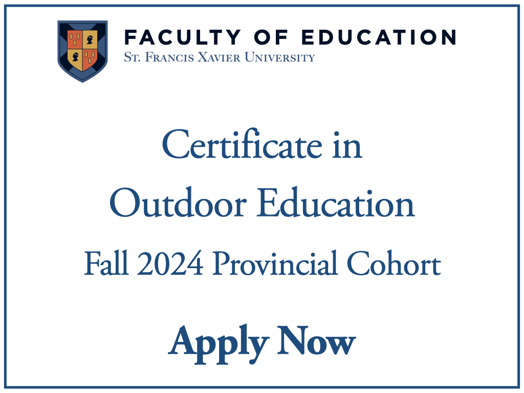 🚨 Applications are open for the Fall 2024 Certificate in Outdoor Education (Provincial Cohort). 
Learn more about the program here: tinyurl.com/4yyphypm
Apply now: tinyurl.com/mvmzm3vf
<a href="/stfxuniversity/">StFX University</a> <a href="/StFXAlumni/">StFX Alumni Affairs</a> <a href="/nseducation/">NS Education and Early Childhood Development</a> <a href="/CSAP_Officiel/">CSAP</a> <a href="/StFX_BEd/">StFX Education</a> #OutdoorEd #getoutside