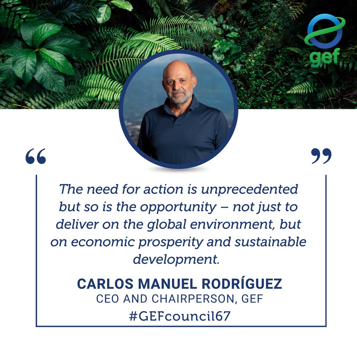 Global Environment Facility (GEF) (@thegef) on Twitter photo GEF CEO <a href="/cmrodrigueze/">Carlos Manuel Rodriguez</a> opened #GEFcouncil67 highlighting that loss of #biodiversity can be reversed through systemic integrated approaches & calling for unity to tackle the triple planetary crisis more effectively.
🔗 Read his full opening remarks: bit.ly/4b1PMXz GEF CEO <a href="/cmrodrigueze/">Carlos Manuel Rodriguez</a> opened #GEFcouncil67 highlighting that loss of #biodiversity can be reversed through systemic integrated approaches & calling for unity to tackle the triple planetary crisis more effectively.
🔗 Read his full opening remarks: bit.ly/4b1PMXz