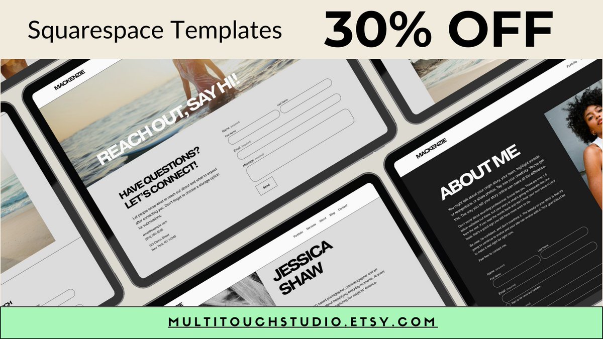 multitouchst's tweet photo. Squarespace templates are 30% off in my #etsy shop: https://t.co/h7dg5prCJZ come &amp; get it #squarespace #websitetemplate https://t.co/GioD9NPTNu