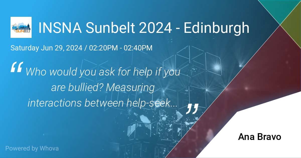 🥳Super excited to present some of the results of the work I have been developing during my <a href="/FulbrightSpain/">Fulbright  España</a> stay at the <a href="/UNC/">UNC-Chapel Hill</a>  with Professor <a href="/DrDotEspelage/">Dr. Dorothy Espelage</a>  
This work was developed with Professors <a href="/EvaRomera2/">Eva Romera</a>​ and <a href="/Prof_OrtegaRuiz/">Rosario Ortega-Ruiz</a> 
#sunbelt2024 #insna #socialnetworks #rsiena