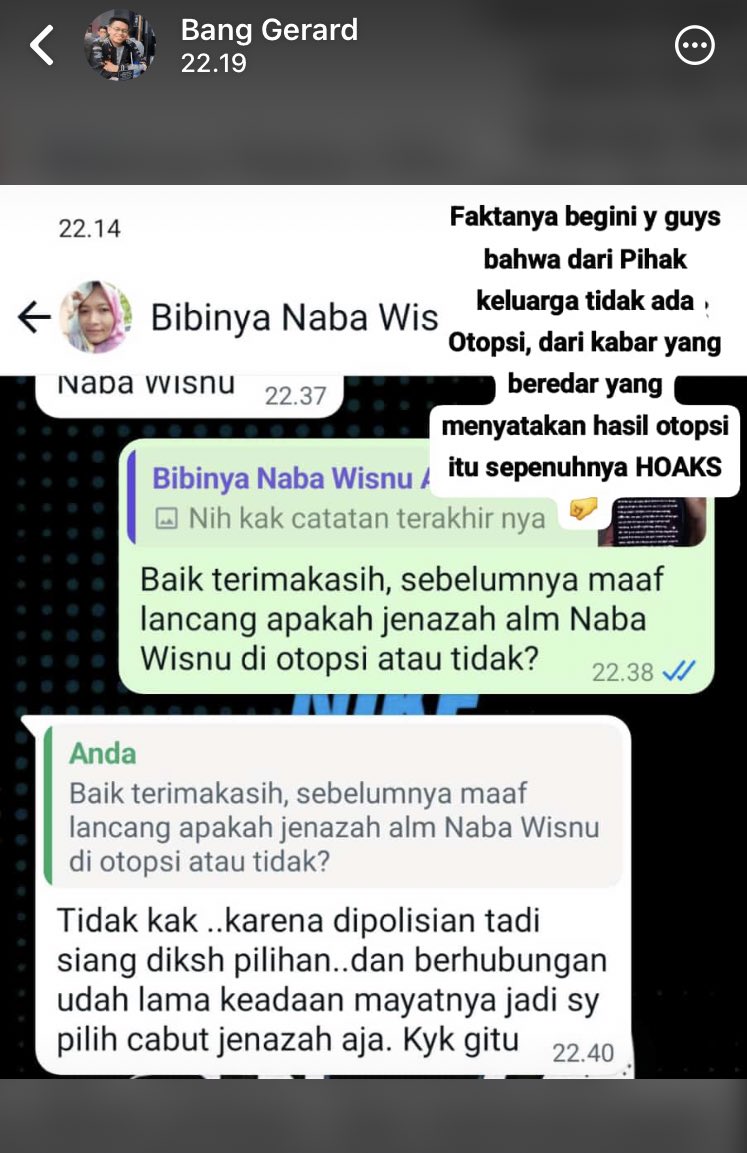 ohhsayng's tweet photo. @creepylogy_ Hoax dari pihak keluarga ga ada otopsi https://t.co/QAwQrQC2Uh