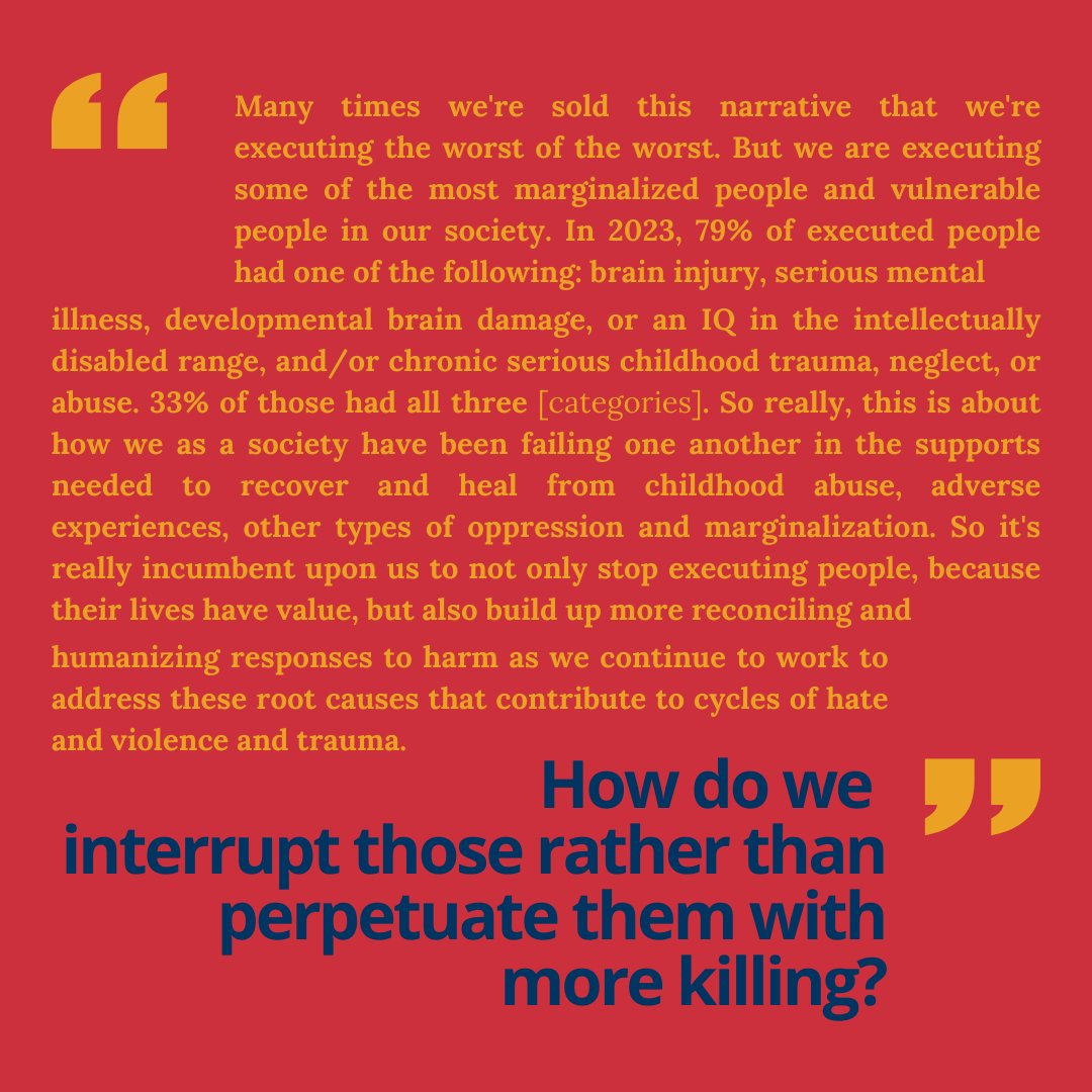"Many times we're sold this narrative that we're executing the worst of the worst. But we are executing some of the most marginalized people and vulnerable people in our society..."

Hear more in Episode 1 of the #DepartmentOfNuance podcast 🎙️