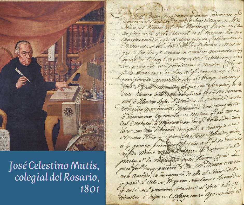 ArchivoHUR's tweet photo. #RecomendadoDelBlog José Celestino Mutis puede ser, después de fray Cristóbal de Torres, el personaje más paradigmático de la Universidad del Rosario. Por su contribución al Colegio Mayor, se le otorgó la colegiatura honoraria. #archivo #documento #Mutis https://t.co/miY30RAmLq