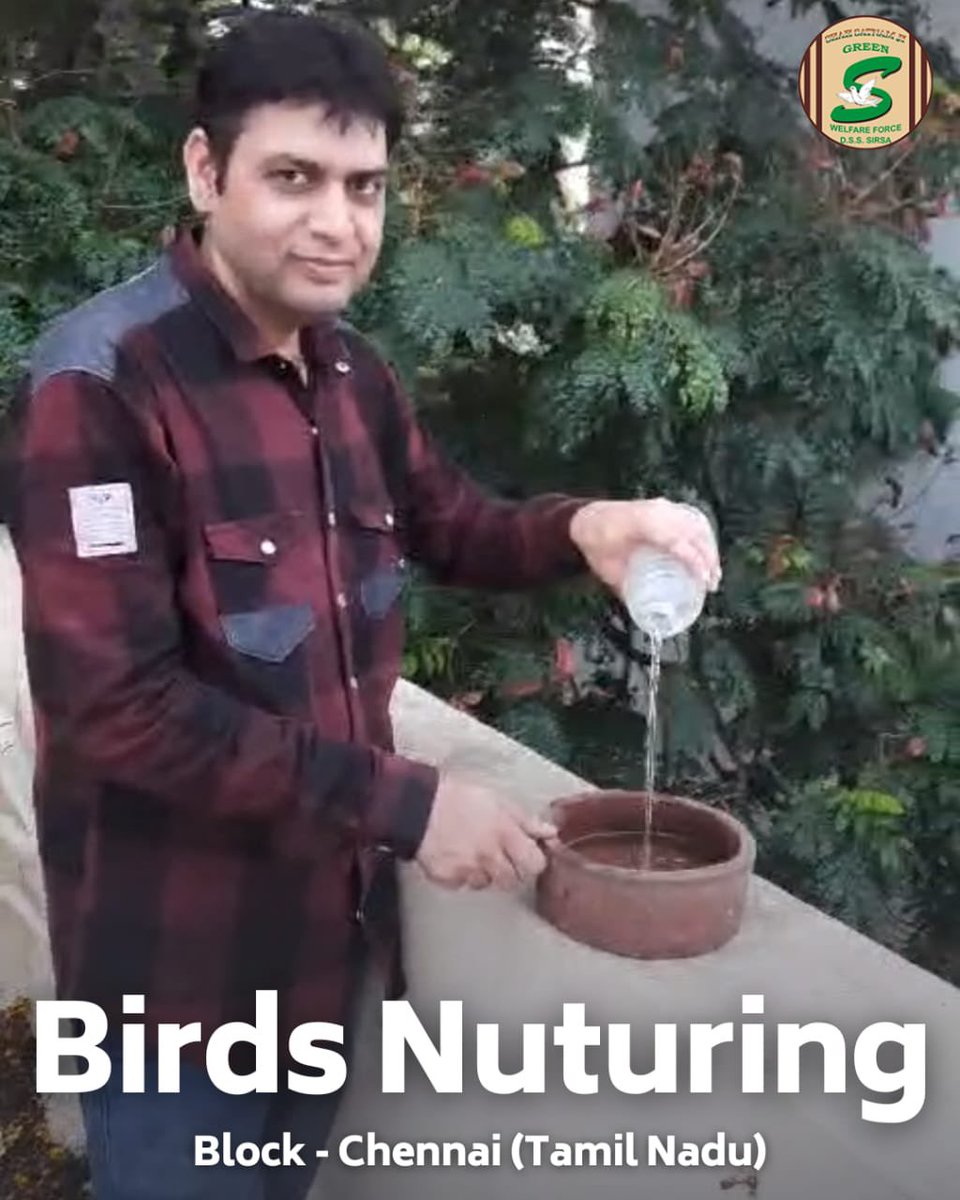 GreenSwelfares's tweet photo. In a bid to combat the summer heatwave, Shah Satnam Ji Green ’S’ Welfare Force Wing volunteers are setting up bird baths and feeders in nearby parks and on rooftops. This initiative aims to provide much-needed hydration and nourishment to birds and small creatures struggling in the scorching temperatures. #SummarHeatwave #BirdsNurturing #DeraSachaSauda