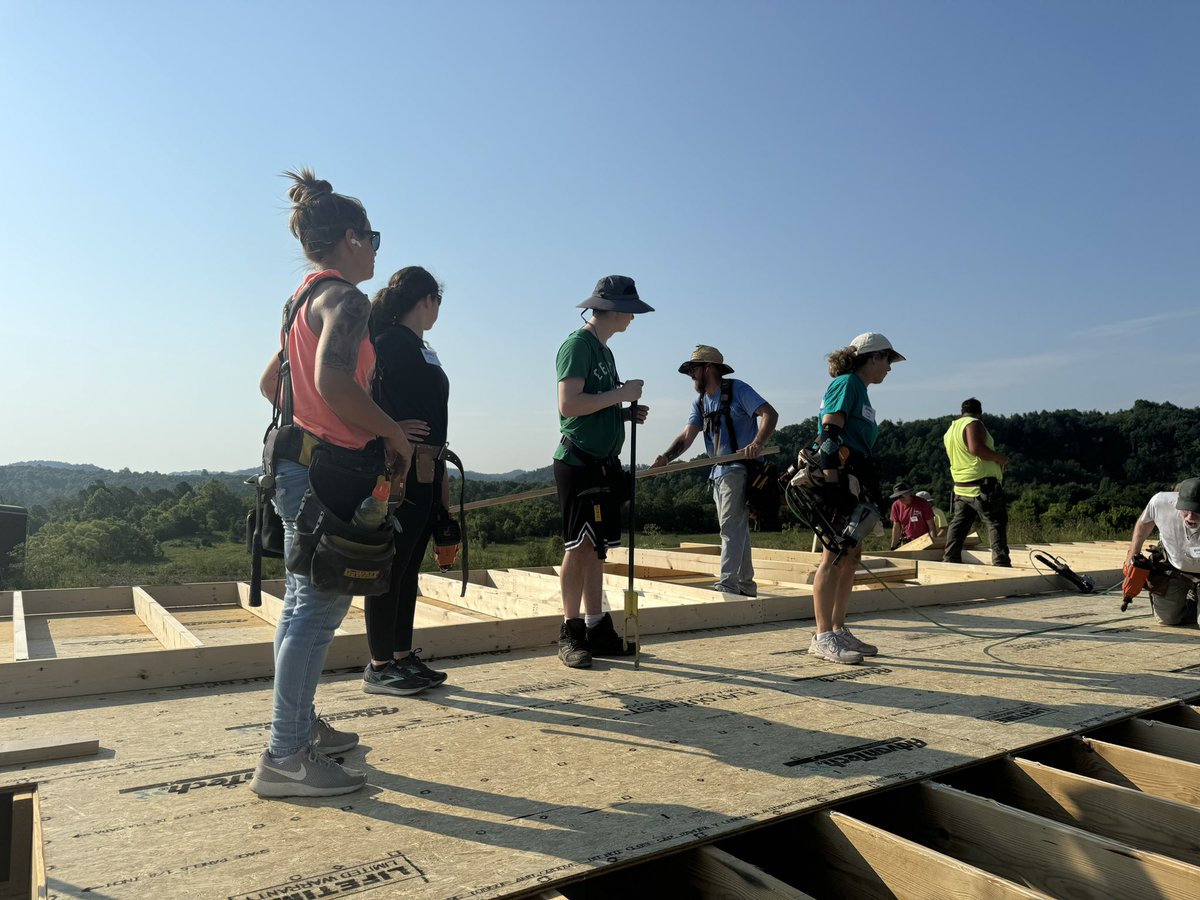 HDAHOME1's tweet photo. Volunteers from DreamBuilders (MD) are here working alongside our carpenters to frame 3 HOUSES in 1 WEEK! This #blitzbuild is going to be amazing to watch. https://t.co/K2rroy4OJr