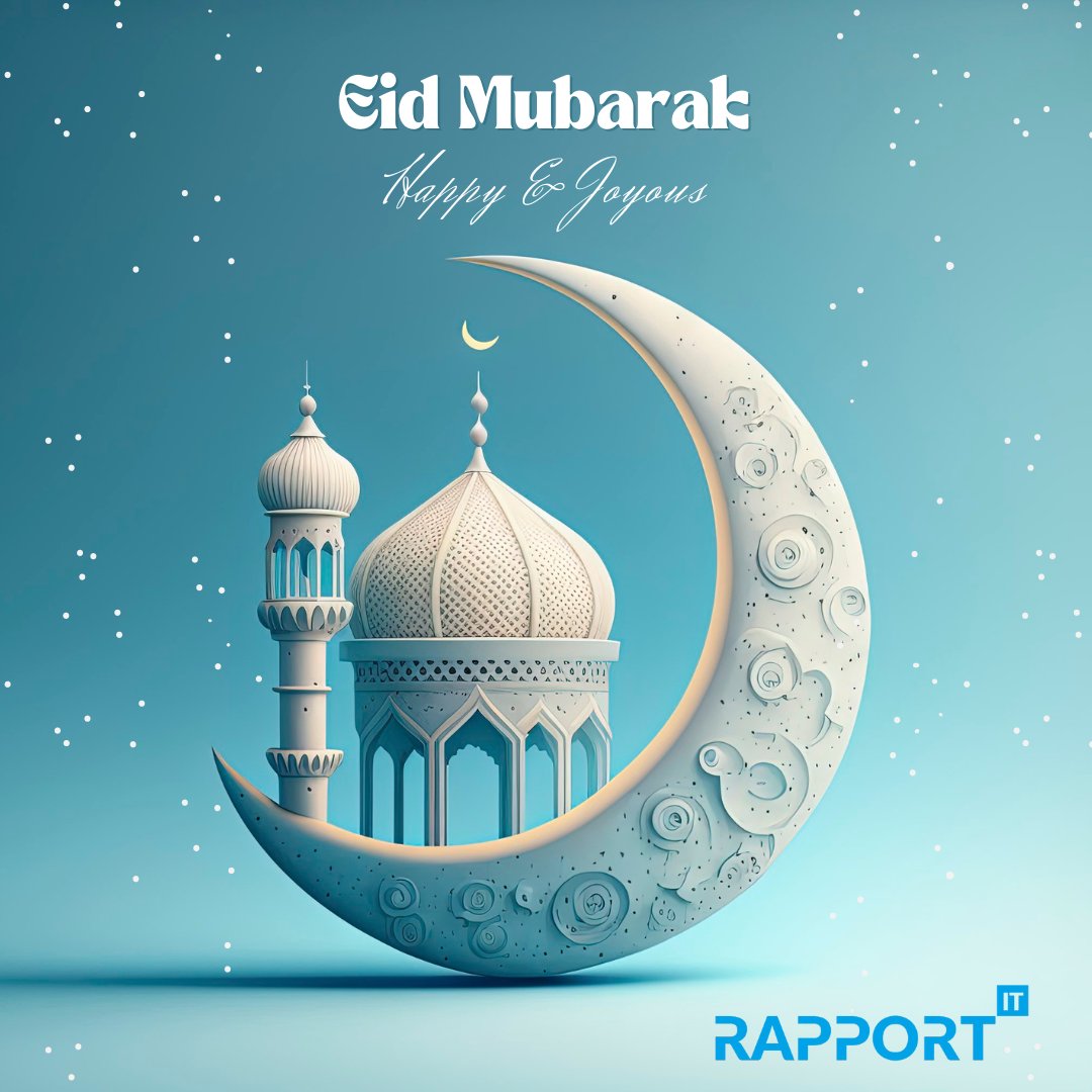 @RapportITS 
Eid Mubarak! 🌙✨ Wishing you a joyous and blessed Eid filled with peace, love, and happiness. May this special day bring you closer to your loved ones and fill your heart with gratitude. Enjoy the celebrations!