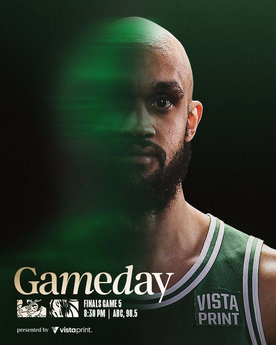 celtics's tweet photo. TONIGHT ☘️ NBA Finals Game 5

⏰ 8:30 PM
🆚 @dallasmavs 
📍 @tdgarden 
📺 ABC
🎙️ @985TheSportsHub 
Small Business of the Game: https://t.co/dnRVCDgdsi

#DifferentHere https://t.co/drrwmms88b