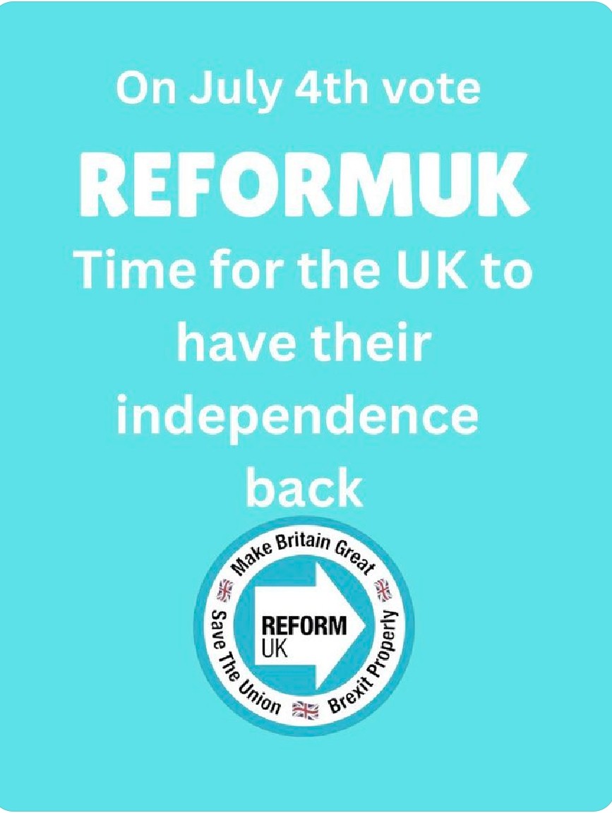 C'mon people of the UK🇬🇧
Vote reform uk for a better country.