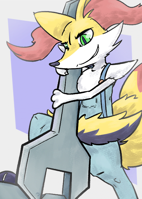 A_Terrible_Pers's tweet photo. Mechanic Braixen character idea

I think I can finally start to focus on doing better https://t.co/bFciiwByeO