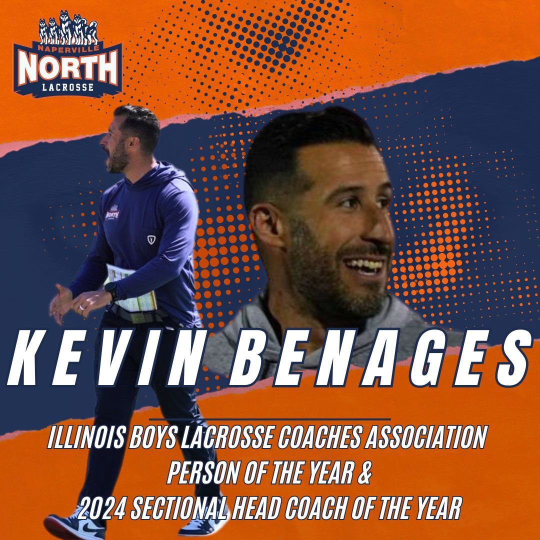 Congratulations to Head Coach Kevin Benages! 

We are excited to announce that our very own Coach Benages has been named the **2024 Sectional Head Coach of the Year** AND the **Illinois Boys Lacrosse Coaches Association Lacrosse Person of the Year**!