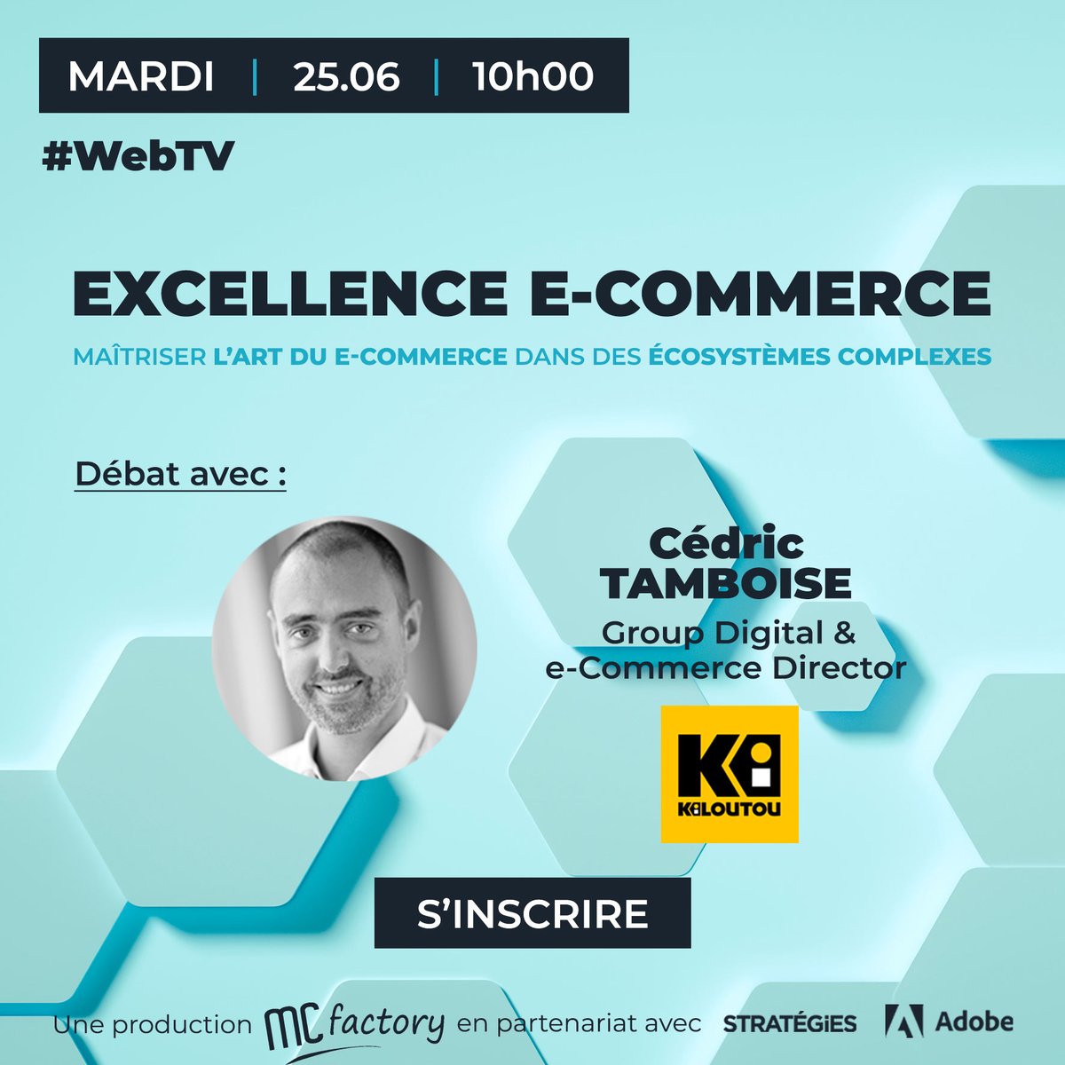 [SaveTheDate] 📣 Webtv "Excellence #ecommerce"

❓Quelles #optimisations le Groupe <a href="/kiloutou/">Kiloutou</a> prévoit-il en 2024 pour renforcer sa stratégie e-commerce ?
➡️Retrouvez <a href="/cedrictamboise/">Cédric TAMBOISE</a> le 25.06 pour un débat sur l'Art du E-commerce B2C &amp; B2B

👉 mcfactory.fr/form/table-ron…
#MCFactory_TV