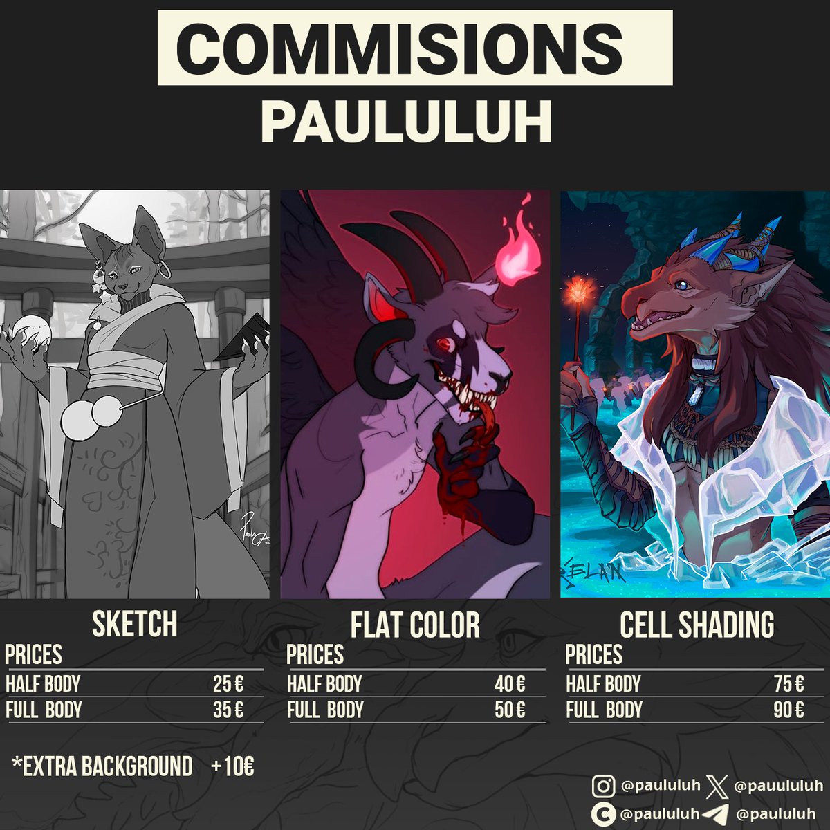 pauululuh's tweet photo. Commissions are open!
If you are interested or you have any doubts, feel free to message me, no problem!

#comm #artcommissions #commissionsopen https://t.co/mp52QM6DBA