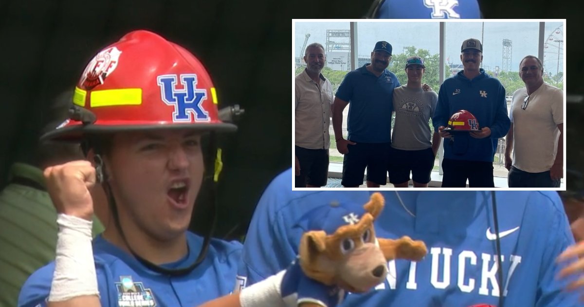 Nick Mingione asked the city of Omaha to adopt Kentucky as its College World Series team. 

The Omaha Fire Department listened, sending Kentucky's Cam O'Brien, aka "The Fireman," a fireman's helmet, the Cats' latest dugout prop.

MORE: on3.com/teams/kentucky…