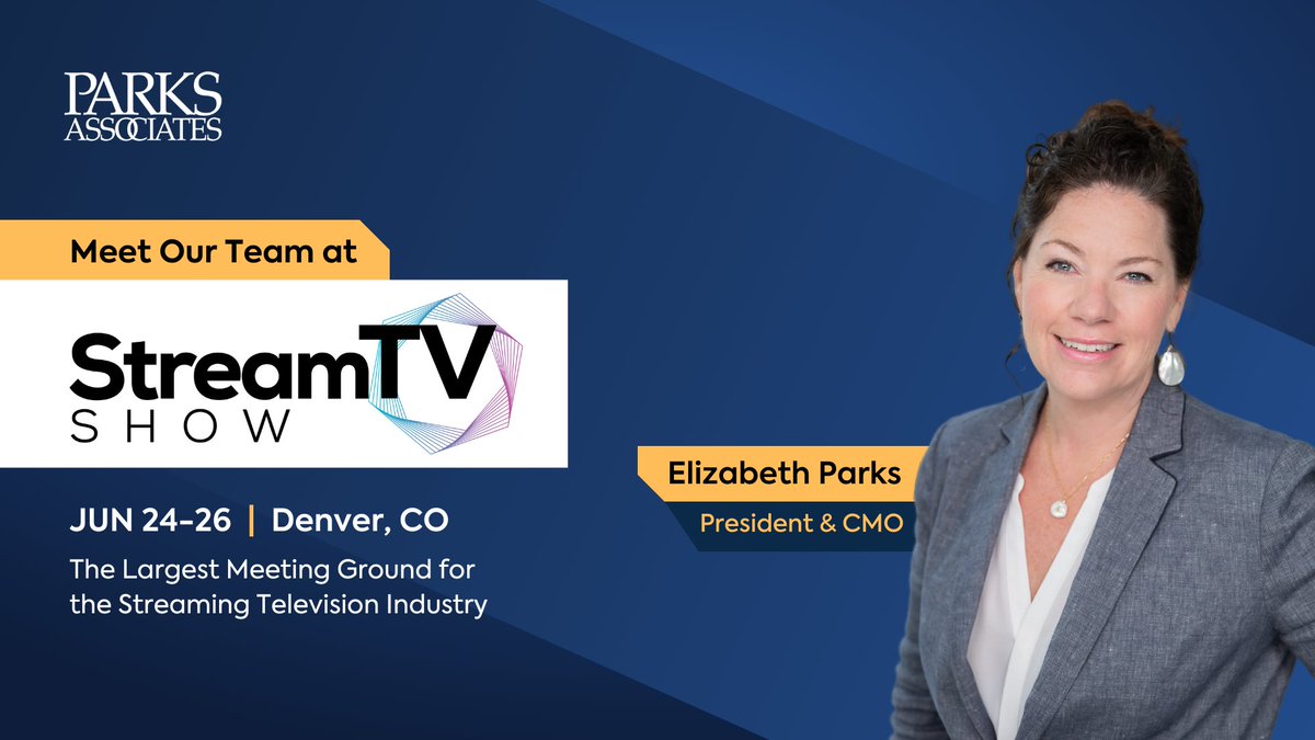 ParksAssociates's tweet image. Join us at @streamtv_show!

Technology Leaders Roundtable: Addressing Platform Fragmentation &amp;amp; Video Workflows
🔗sched.co/1ZCWj

Leaders’ Panel: CTV Ad Tech Maze: Navigating the Complexity of Today's Ecosystem
🔗sched.co/1ZCs1

#StreamTVShow #StreamTV #ParksData