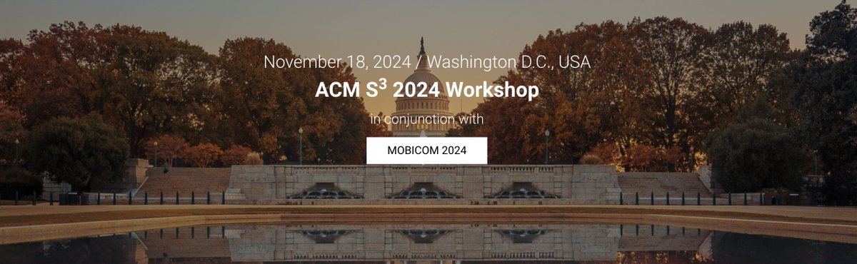 Nakul Garg (@nakulgarg22) on Twitter photo 🚀 Announcing the 15th S3 Workshop co-located at <a href="/ACMMobiCom/">ACM MobiCom</a> in Washington DC! Excited to co-chair <a href="/S3Acm/">ACM S3 Workshop</a> with <a href="/jianding17/">Jian Ding</a> and <a href="/PrernaKhanna97/">Prerna Khanna</a>.
Submit your wildest ideas and breakthrough discoveries by July 19 ⏰
Details: s32024.smartnets.yale.edu/index.html
#MobiCom24 #ACMS3 🚀 Announcing the 15th S3 Workshop co-located at <a href="/ACMMobiCom/">ACM MobiCom</a> in Washington DC! Excited to co-chair <a href="/S3Acm/">ACM S3 Workshop</a> with <a href="/jianding17/">Jian Ding</a> and <a href="/PrernaKhanna97/">Prerna Khanna</a>.
Submit your wildest ideas and breakthrough discoveries by July 19 ⏰
Details: s32024.smartnets.yale.edu/index.html
#MobiCom24 #ACMS3