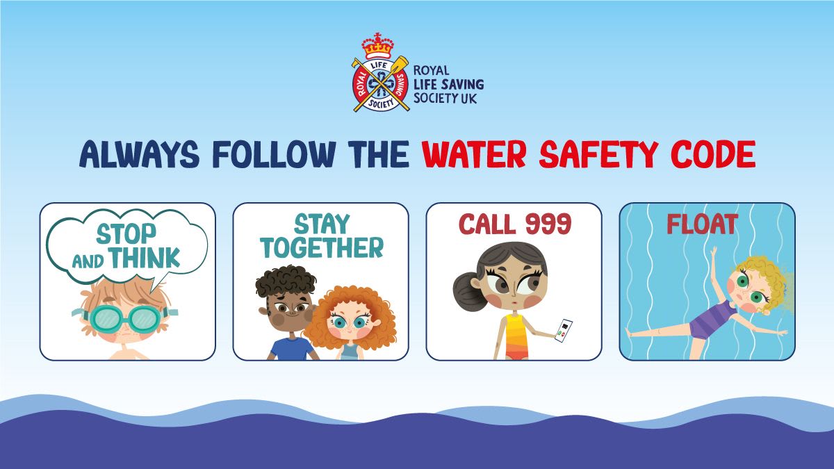 officialTBSPORT's tweet photo. The Water Safety Code is the spine of all water safety education.  🛟 🏊

👉 https://t.co/udswHTr3jm

The @RLSSUK Water Safety Code is designed to provide easy to remember information to help people understand what they should do in emergency action.

#DrowningPreventionWeek https://t.co/zHQ5cz7DKq