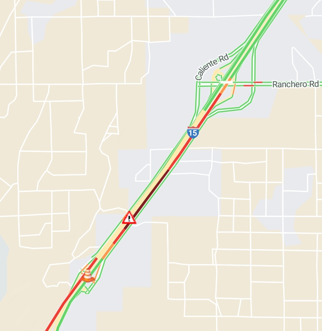 paininthepass's tweet photo. Roadwork Alert Traffic Alert for Northbound I-15 before Ranchero to Hwy 395. Two lanes blocked for roadwork until 12 noon. #PainInThePass #15freeway #I15 #Hesperia #RoadworkAlert #Caltrans8 https://t.co/imeoJVQNJ9
