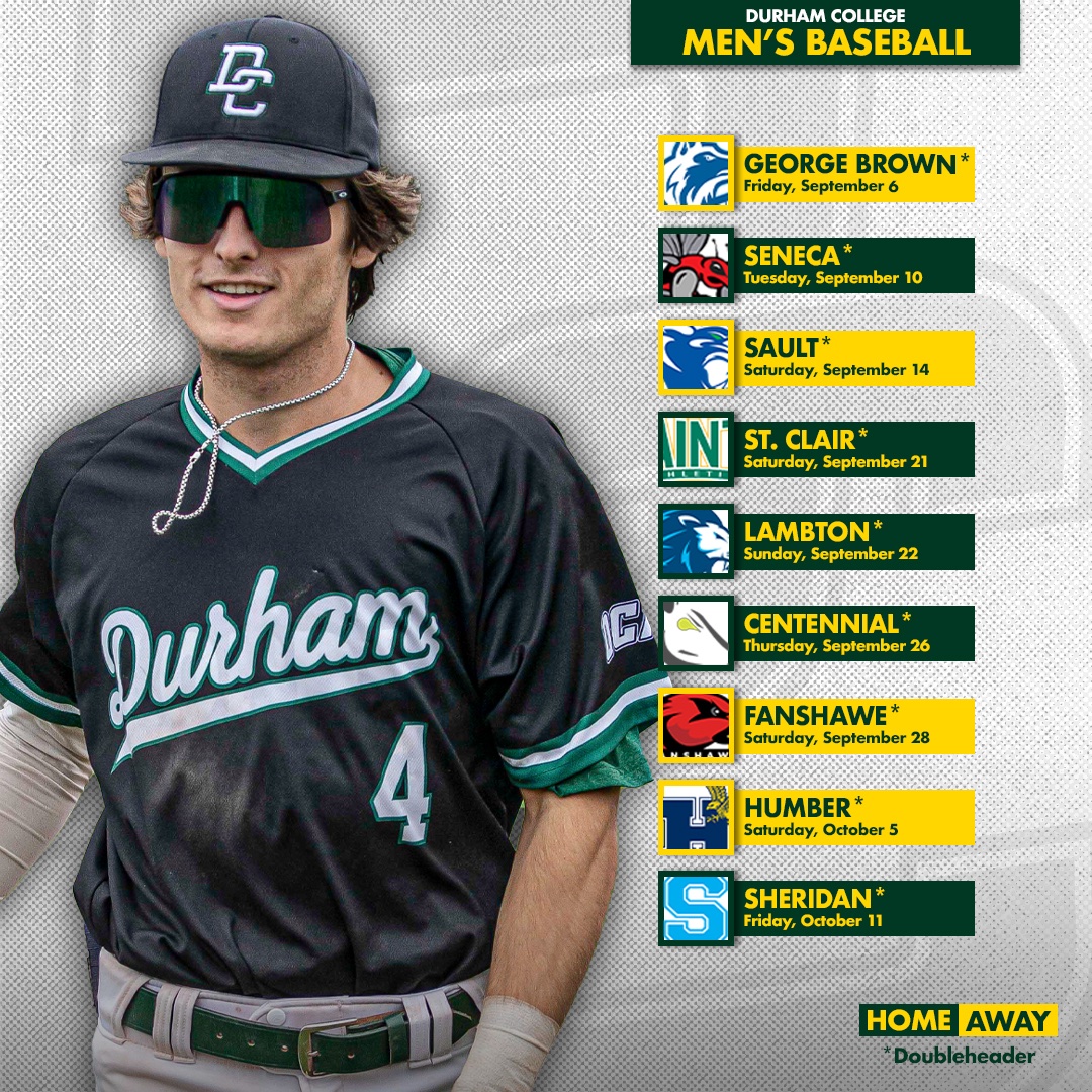 DurhamLords's tweet photo. The 2024 schedule is here! 

DC baseball play their home opener doubleheader on Tuesday, Sep. 10 while the softball team return to Babcock Field for a home opener doubleheader on Friday, Sep. 13.

Visit https://t.co/VkUNP29C1b for the full schedule with times. https://t.co/GMNk8ZR0Sh