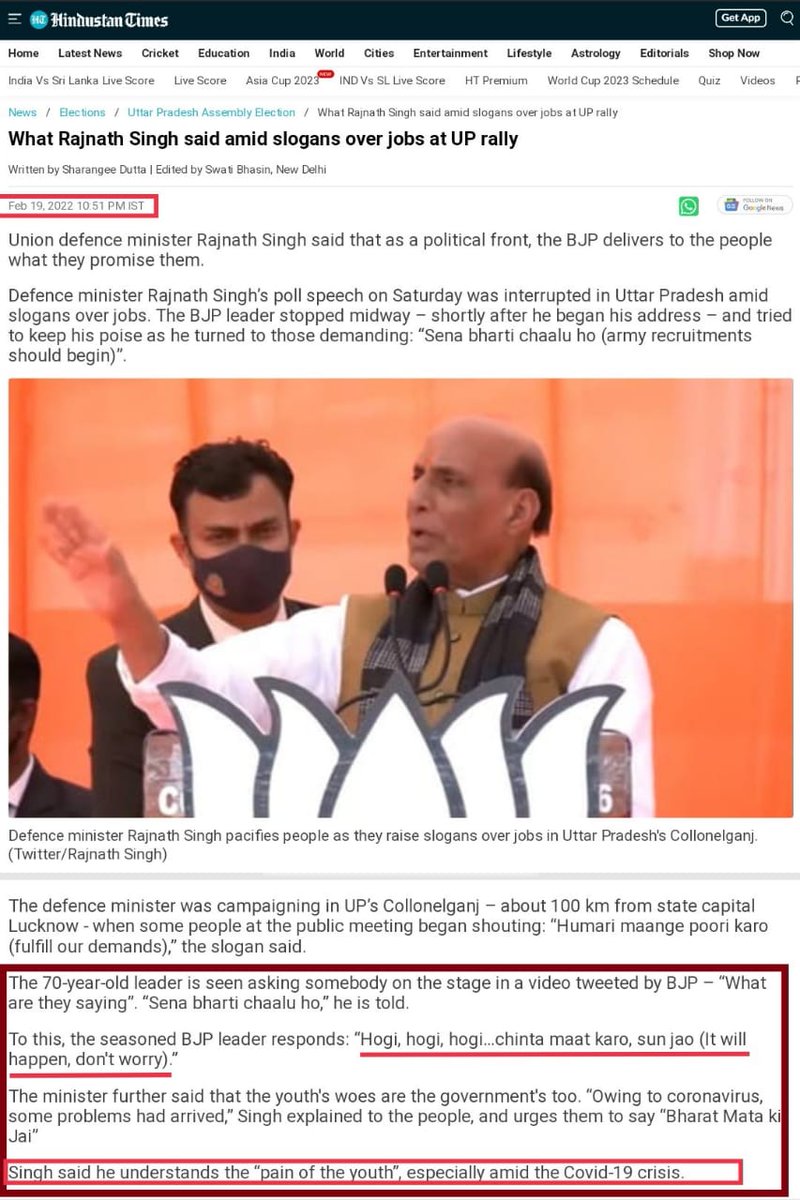 HarmanBhati4's tweet image. अपनी कही बातों का तो सम्मान रख लेते कम से कम। सिर्फ कड़ी निन्दा से ही देश नहीं चलता।
#justicefordefencestudents 
#Agniveer