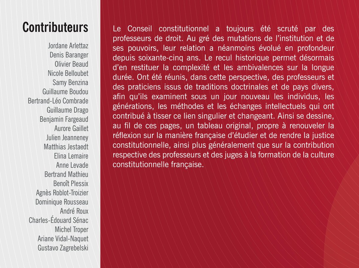 Publication, le 27 juin, du premier ouvrage consacré aux relations entre professeurs de droit et Conseil constitutionnel, co-dirigé avec Samy Benzina <a href="/Dalloz/">Editions Dalloz</a>

➡️ Avant-propos: julienjeanneney.fr/uploads/1/2/0/…
➡️ Sommaire: julienjeanneney.fr/uploads/1/2/0/…
➡️ Pré-commande: boutique-dalloz.fr/la-doctrine-et…