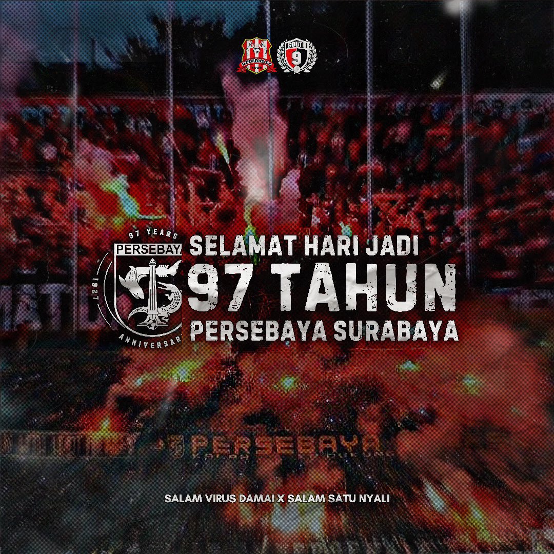 southsector1989's tweet photo. Dirgahayu @persebayaupdate dan selamat merayakan cacak-cacakku Bonek dan seluruh elemen pendukung Persebaya dimanapun kalian berada!
SAVIDIxWANI
#SS9DM https://t.co/QV1lY6tvMV