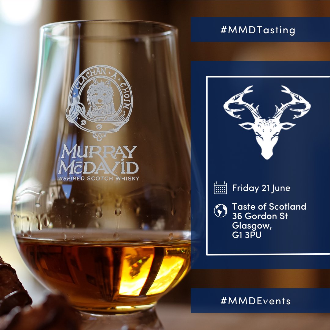Murray_McDavid's tweet photo. Join us for a #WhiskyTasting adventure β¨
This Friday, drop by @TOS_Glasgow for a special event featuring #MurrayMcDavid's #CaskCraft range
The perfect opportunity to explore our #InspiredScotchWhisky π₯
1:30 - 5:30pm - See you there!
#MMDTasting #MMDEvents #TasteOfScotland https://t.co/mGa00sZlL1