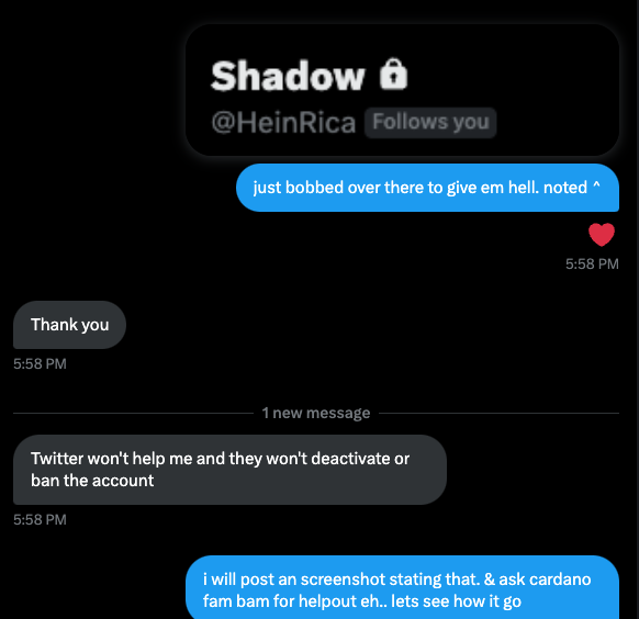 hedgerowtales's tweet photo. DEAR CARDANOCOMMUNITY 

>😑P.S.A. 

ONE OF OUR TOP OG's NEEDS OUR HELP!!

 @ '' Spr13t '' SHADOW PRIEST 
account name changed to''HeinRica'', 
also, wallet ravaged

DEAR CARDANOCOMMUNITY this GENTLEMAN believes it was probably social engineering scam. 
as literally just took on a new role 
account name changed, wallet ravaged..

anybody help out ?!

if nothing else BE AWARE >> shadows ACCOUNT IS UNDER NEW MGMNT >>FOR NOW