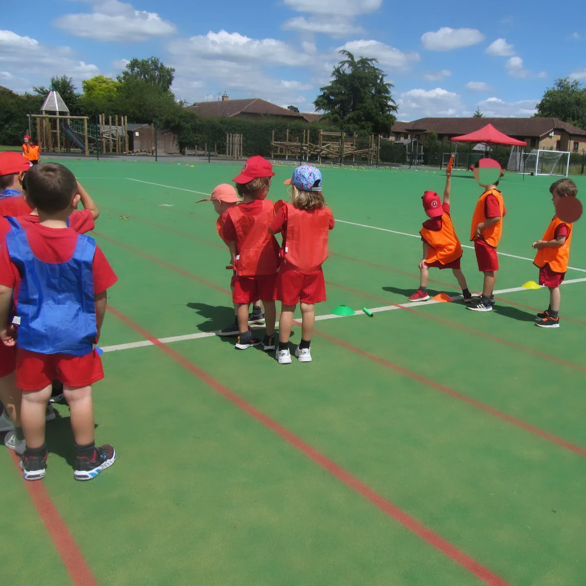 BurhillP's tweet photo. A lovely sunny afternoon for our Reception sports day #running #hurdles #sportingstars https://t.co/1I2gaAyduG