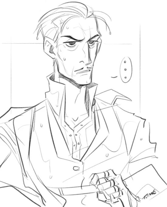 Self-indulgent scribble. Hope companions comment about environments and weather again. 🤭 #DragonAge #EmmrichVolkarin 