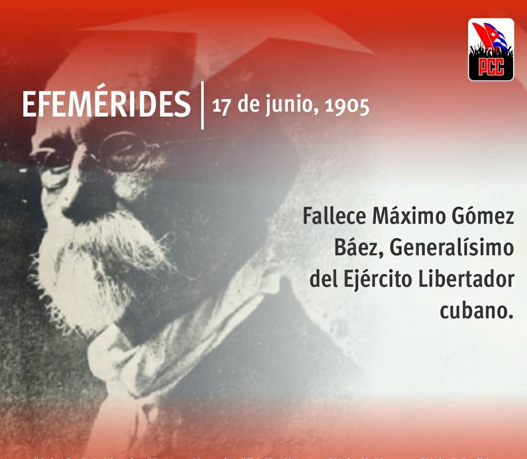 Evocamos al Generalísimo Máximo Gómez en el aniversario de su muerte, convencidos como él de que "el día que no haya combate será un día perdido o mal empleado".  #CubaViveEnSuHistoria