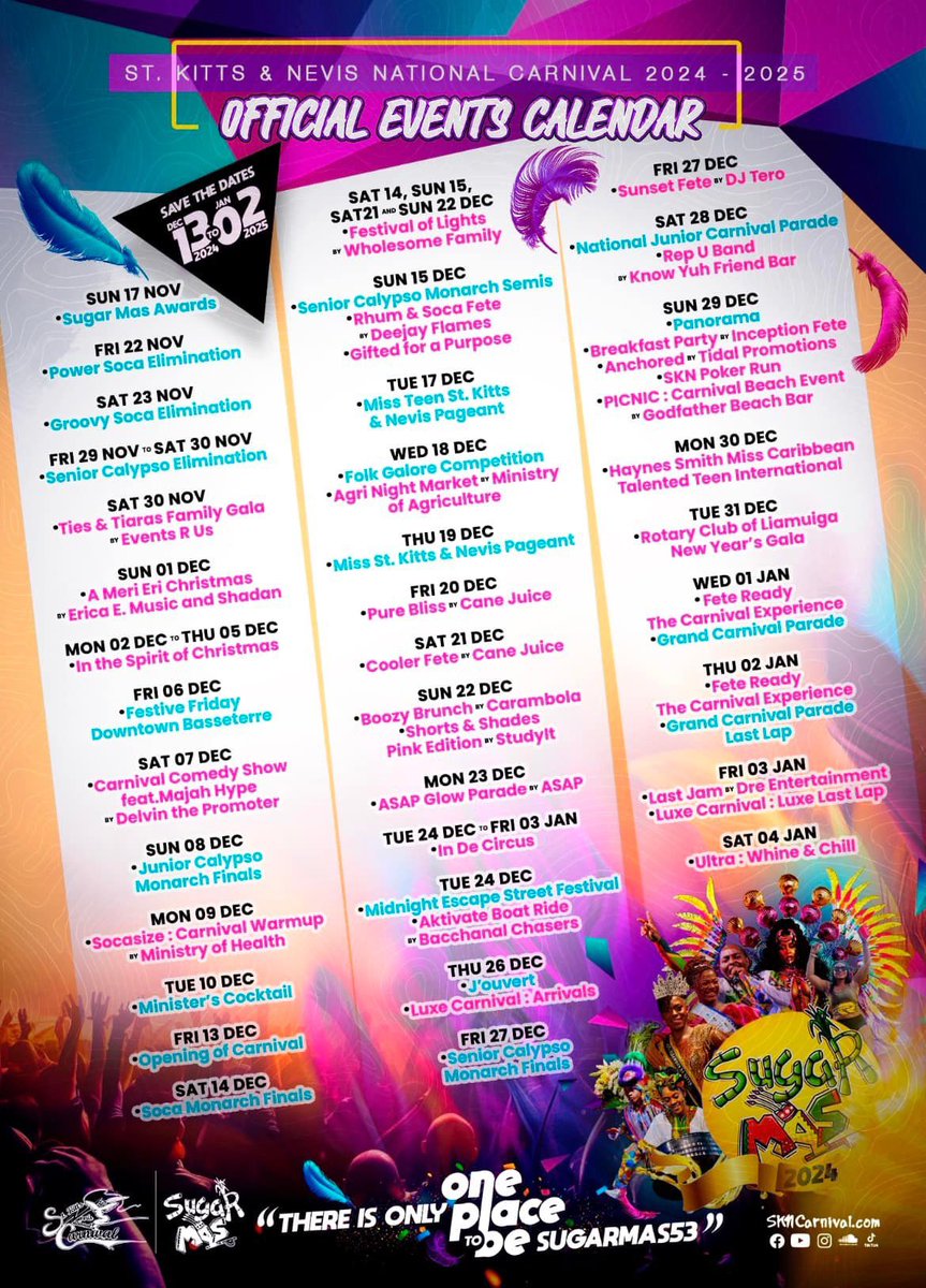 Meet us in 📍🇰🇳

There is only one place to be- #SugarMas53

Mark your calendars! 🗓️