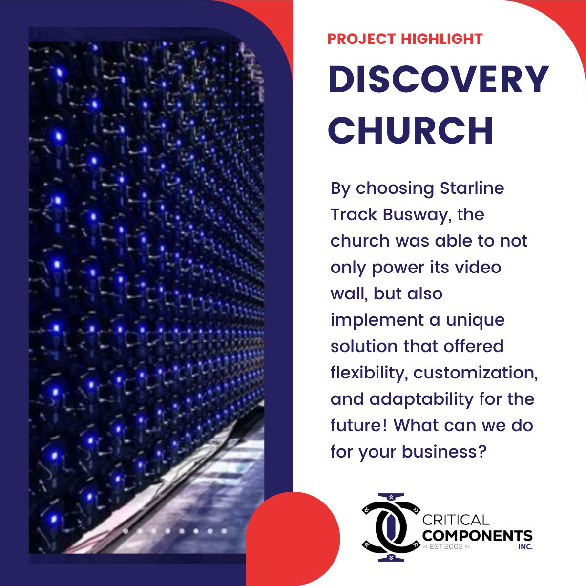 Discover how a non-denominational congregation in Orlando, FL revamped their space into a cutting-edge church. With a need for flexible power distribution for their high-res video wall, they turned to CCI's innovative solutions. 
#InnovativeSolutions #TransformingSpaces
