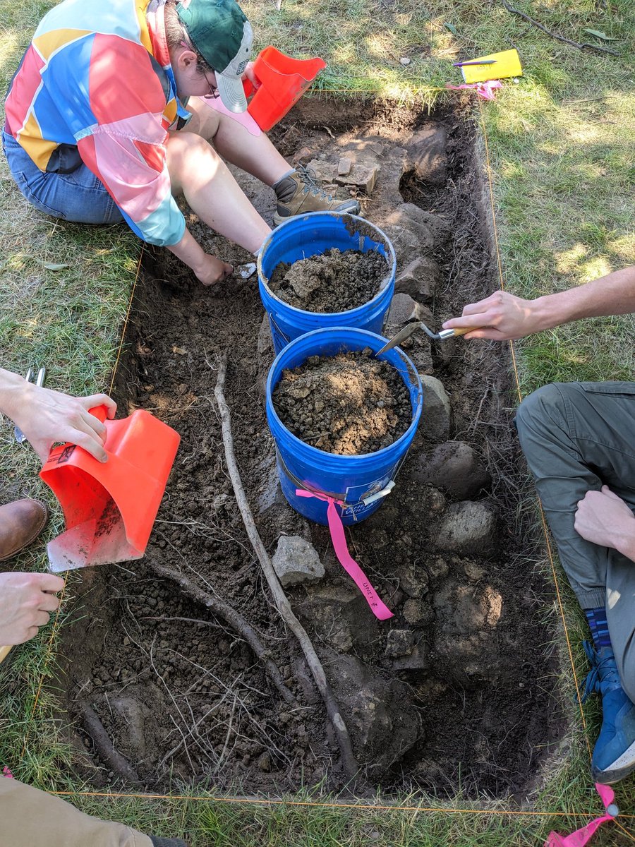 Last night's thunderstorm left our site soggy and muddy, even with tarps covering our units. Our students made the best of it by making art out of screened clay!