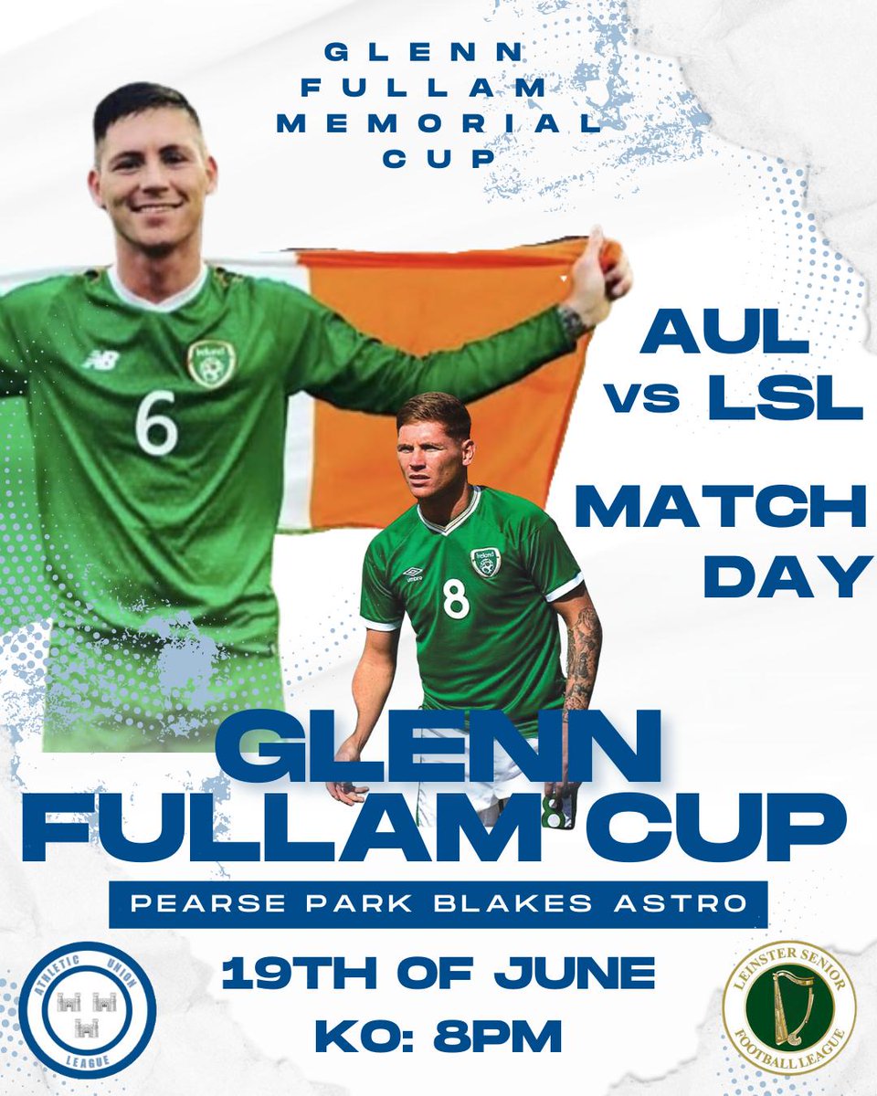 This Wednesday night its the Glenn Fullam Memorial Cup , The LSL  v AUL  in Crumlin Utds All Weather at 8pm . All Proceeds go to Charity.