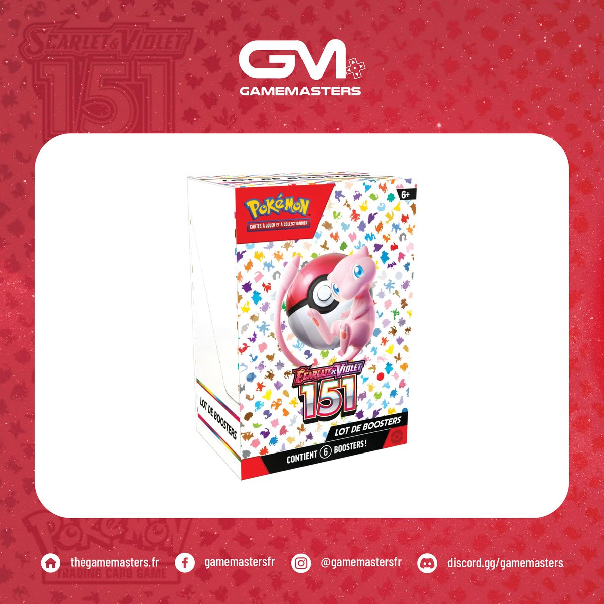 🎁 #concours
Un Bundle EV3.5 151 est à gagner ! 😍💯

🔷 Retweet
🔷 Suivre <a href="/GamemastersFr/">👑 GameMasters 👑</a>
🔷 Taguer 1 ami

🍀 1 gagnant, Tirage au sort le 01/07

#pokemon #pokemontcg