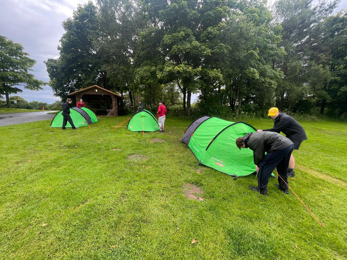 Gold groups 2 &amp; 4 at there first night campsites. #felstedDofE Gold!