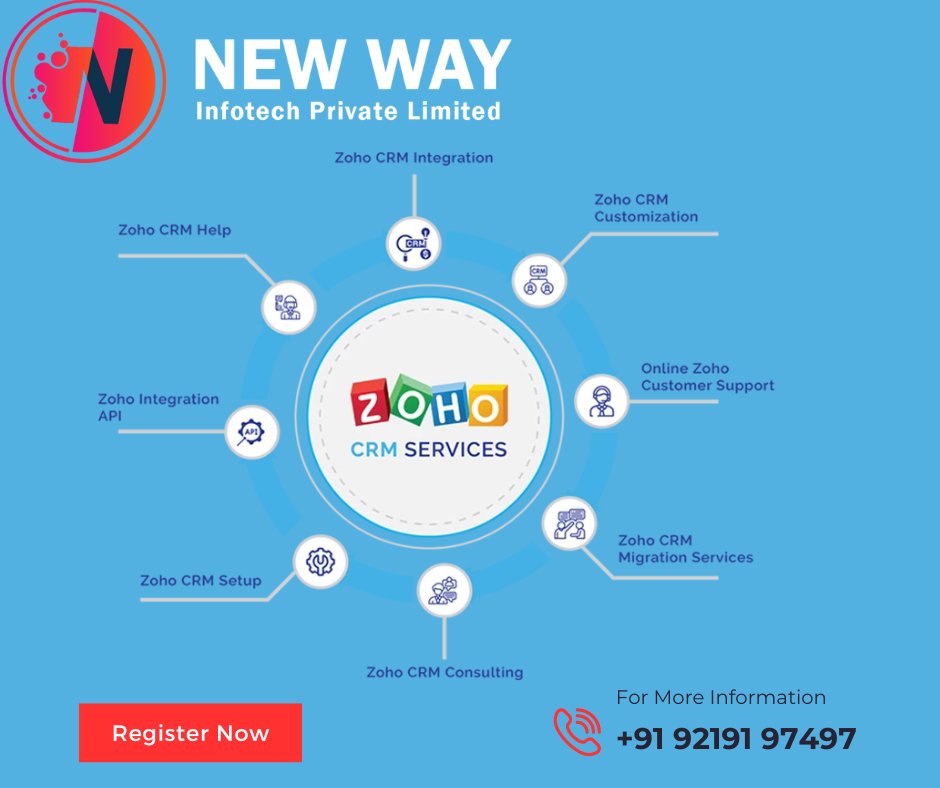 Are you looking to set up and customize Zoho CRM for your business? 

Contact us today!
📞 +91 92191 97497 
🌐 newwayinfotech.com

#ZohoCRM #BusinessGrowth #CRMCustomization #OptimizeYourBusiness #CustomerSuccess #zohoone #zoho #zohodeveloper #zohocreator #zohodesk #zohobook