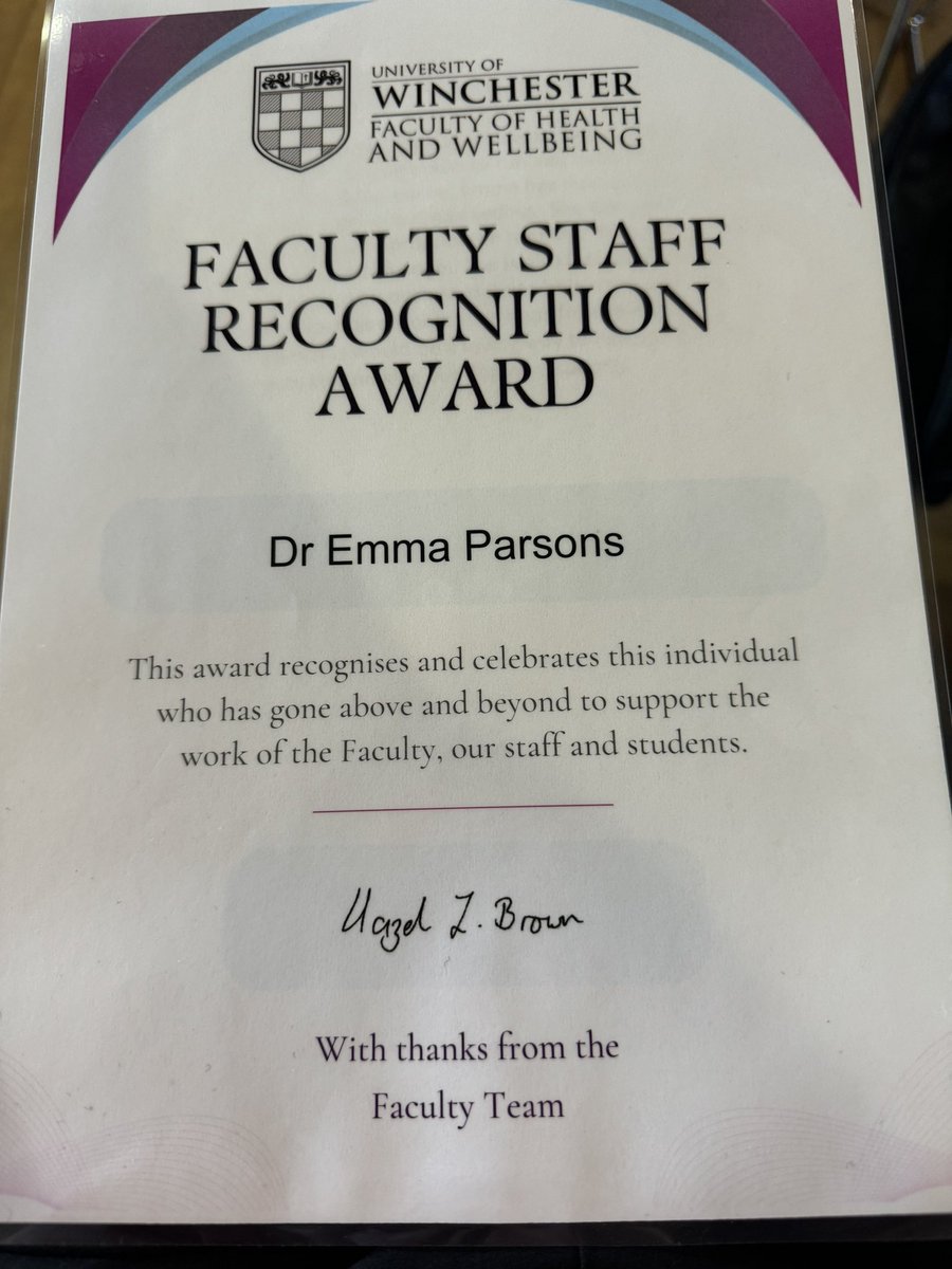 Dr Emma Parsons (@emmaparsonsrd) on Twitter photo Wow! This was a surprise! Thank you to the Faculty for my Staff Recognition Award & a big thank you <a href="/KaraRobertsRD/">Kara Roberts</a> for nominating me!
Building a new programme wouldn’t be possible without everyone’s input and commitment. I feel very grateful to work with such a dedicated team! Wow! This was a surprise! Thank you to the Faculty for my Staff Recognition Award & a big thank you <a href="/KaraRobertsRD/">Kara Roberts</a> for nominating me!
Building a new programme wouldn’t be possible without everyone’s input and commitment. I feel very grateful to work with such a dedicated team!