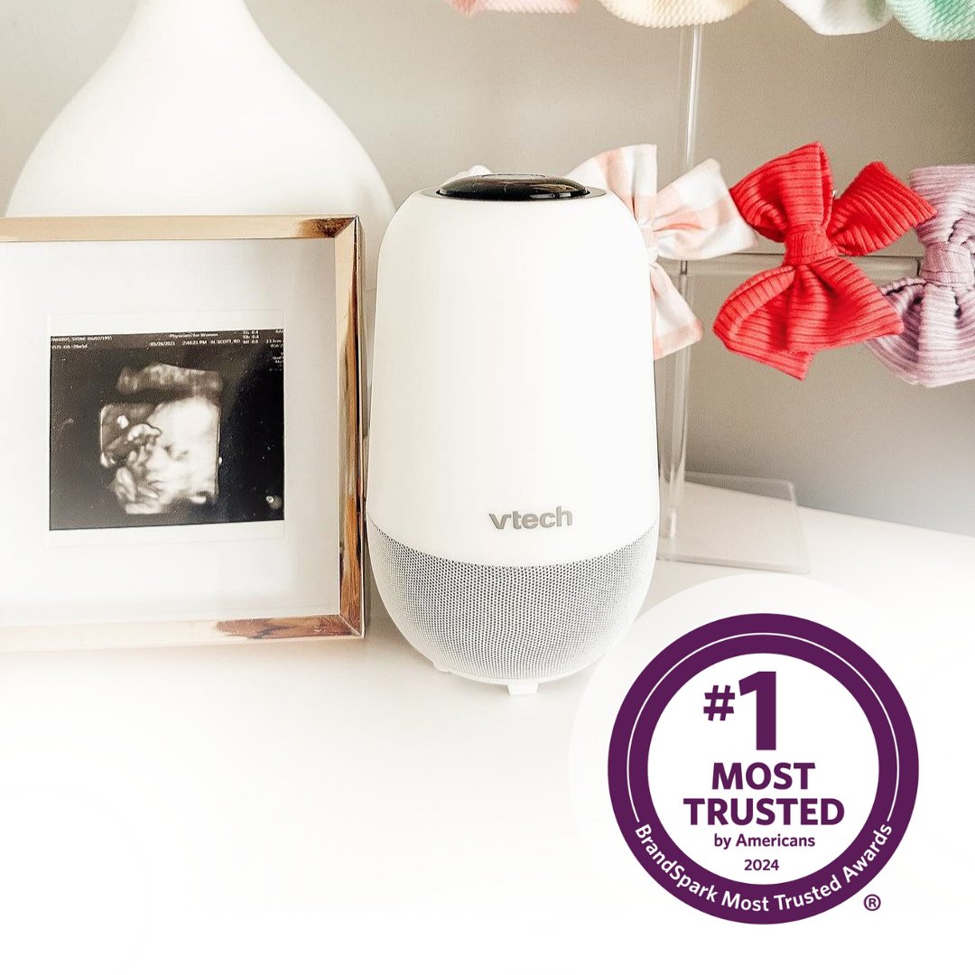 We are once again honored to be chosen as the most trusted brand by Americans. Thank you for choosing us and for your continued trust and support. 💙 
.
.
.
#SleepAwareness #sleep #awareness #vtechusa #MyBabyVtech #babymonitors #nurseryinspo #nurserymusthaves #parenthacks