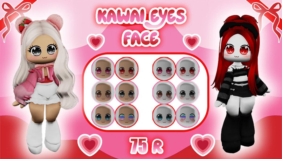 New : Kawaii Eyes face  ♥
Store🛒: roblox.com/groups/1241296…
 #roblox #robloxugc #pretty #robloxdev