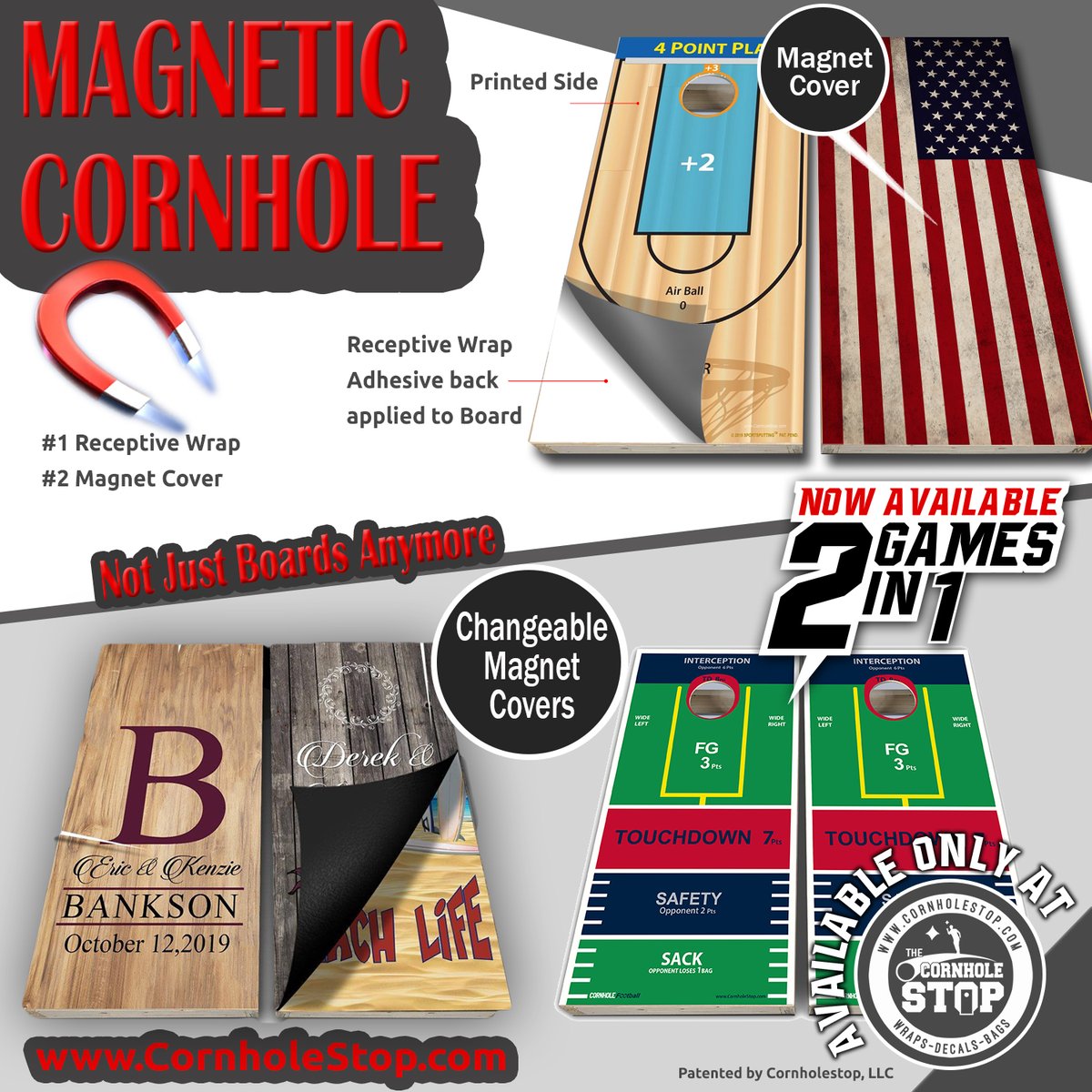 CornholeStop_'s tweet photo. 🚀 Cornhole fun with Magnet Cornhole! 🎯✨ Elevate your game with our innovative magnetic boards and bags. Perfect for backyard parties, tailgates, and more. Now at [https://t.co/dvKgegUS9T] be the star of every game! 🏆🎉 #Cornhole #MagnetCornhole #CornholeStop #GameChanger https://t.co/6q3mhiH8yy