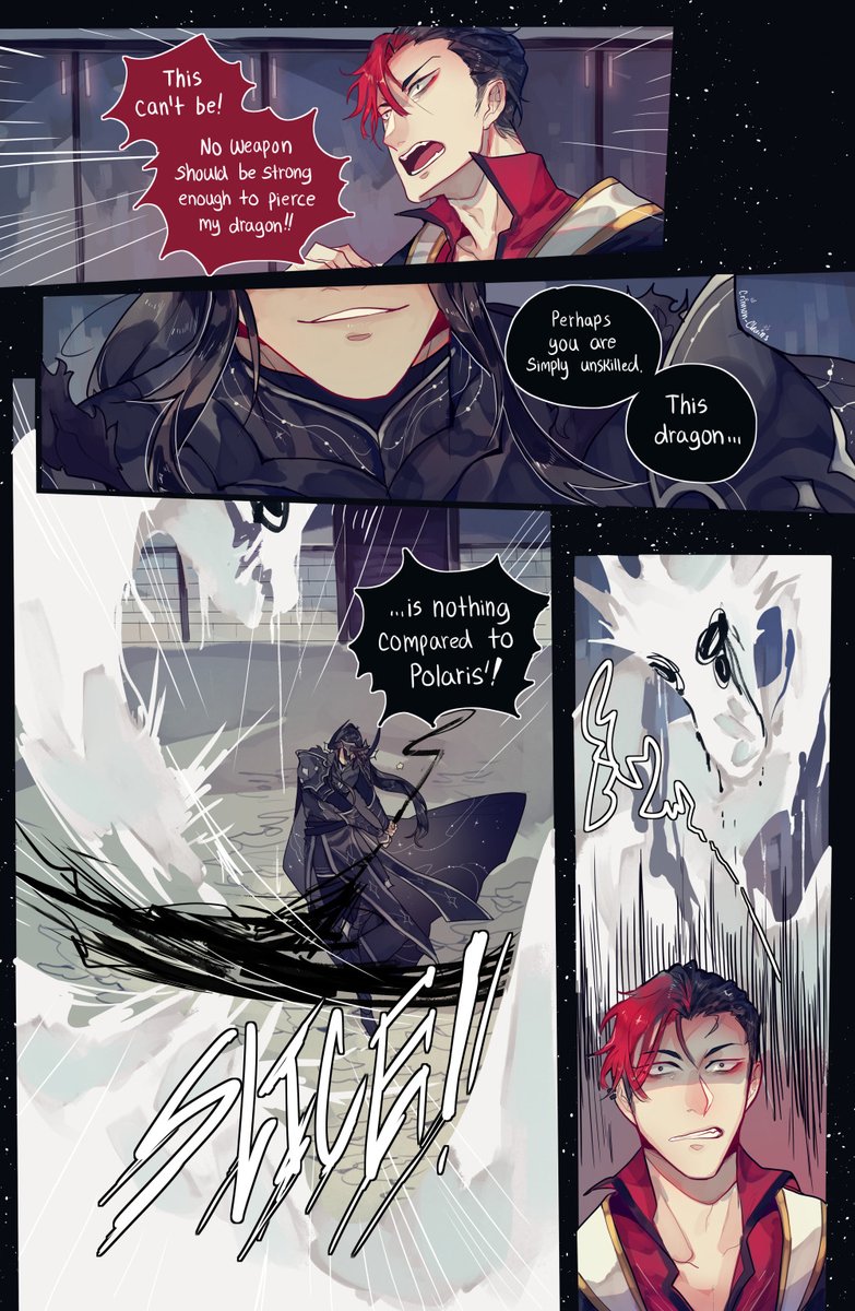 CrimChain's tweet image. Arcturus' dragon is being torn apart by Yildun!
Wasn't as strong as he thought I guess~
#StarCrossed
