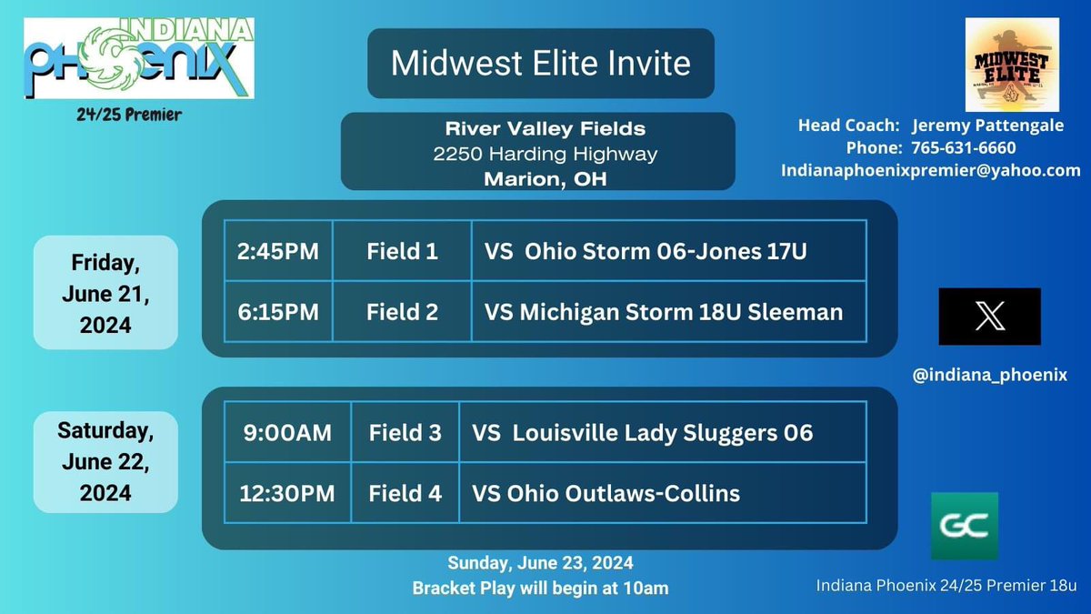 Jade Green (@jadegreen_19) on Twitter photo Our first outing is this weekend here is my schedule for this weekend at the Midwest Elite Invite! Canโt wait to get the summer season started! <a href="/jeremypattengal/">jeremy pattengale</a> <a href="/indiana_phoenix/">Indiana Phoenix Premier</a> <a href="/CoastRecruits/">Coast 2 Coast Recruits</a> <a href="/ExpoRecruits/">Expo Recruits</a> <a href="/SoftballDown/">Down South Softball</a> <a href="/TakeCharge_SB/">TakeChargeRecruiting-Softball</a> <a href="/IndianaSBLive/">Indiana Softball Live</a> <a href="/SoftballRecruit/">Softball Recruit ๐ฅ</a> Our first outing is this weekend here is my schedule for this weekend at the Midwest Elite Invite! Canโt wait to get the summer season started! <a href="/jeremypattengal/">jeremy pattengale</a> <a href="/indiana_phoenix/">Indiana Phoenix Premier</a> <a href="/CoastRecruits/">Coast 2 Coast Recruits</a> <a href="/ExpoRecruits/">Expo Recruits</a> <a href="/SoftballDown/">Down South Softball</a> <a href="/TakeCharge_SB/">TakeChargeRecruiting-Softball</a> <a href="/IndianaSBLive/">Indiana Softball Live</a> <a href="/SoftballRecruit/">Softball Recruit ๐ฅ</a>